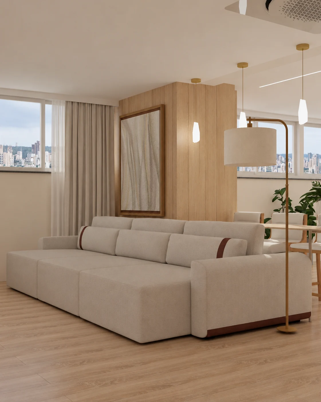 Sala Minimalista com Vista Urbana — Apartamento AF, Samambaia Norte, Brasília/DF